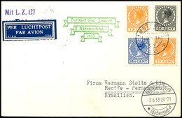 3163 NIEDERLANDE: 1933, 2. Südamerikafahrt, Auflieferung Friedrichshafen, Brief Mit 12 1/2, 15(2) Und 60 C. Freimarken V - Andere & Zonder Classificatie