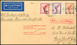 3168 1930, D. Bremen 5.6, Umschlag Mit Dt. Seepostaufgabe Vom 1.6.. Und Sonder-Cachet In Die USA, Kleine Randfehler Unte - Andere & Zonder Classificatie