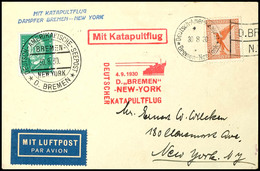 3173 1930, D. Bremen 19.9, Umschlag Mit Dt. Seepostaufgabe Vom 30.8. Und Sonder-Cachet In Die USA, Pracht, Katalog: K45d - Andere & Zonder Classificatie