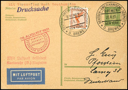 3185 1931, D. Bremen 26.8, Ganzsachen Mit Zufrankatur Und Dt. Seepostaufgabe Vom 25.8. Und Sonder-Cachet Nach Pforzheim  - Other & Unclassified