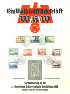 3208 1938, "Ein Volk Hilft Sich Selbst"- WHW-Gedenkblatt Zur Erinnerung An Die 1. Schwäbische Postwertzeichen-Ausstellun - Autres & Non Classés