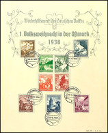 3210 1938, 1. Volksweihnacht In Der Ostmark, Großes WHW Gedenkblatt Mit Pass. MiNr. 675 - 683 Und Entspr. SST Wien 28.12 - Sonstige & Ohne Zuordnung