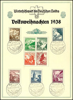 3213 1938, WHW Gedenkblatt Volksweihnachten 1938 (DIN A5), Mit MiNr. 675/83 Und Pass. SST "BERLIN 23.12.1938", Sehr Gute - Autres & Non Classés