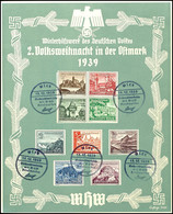 3214 1938, 2. Volksweihnacht In Der Ostmark, Großes WHW Gedenkblatt Mit Pass. MiNr. 730 - 738 Und Entspr. SST Wien 17.12 - Autres & Non Classés