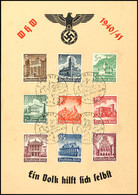 3220 1940 / 41, "Ein Volk Hilft Sich Selbst", DIN A5 WHW Gedenkblatt Mit Pass. MiNr. 751 - 759 Und Entspr. SST Chemnitz  - Other & Unclassified