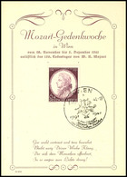 3221 1941, "Mozart-Gedenkwoche In Wien" Pass. Frankiert Mit MiNr. 810 Und Enspr. SST Wien 3.12.41, Stz. Q 0745, Tadellos - Other & Unclassified