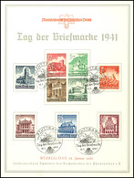 3222 1941, T.d. Briefmarke, Gr. WHW-Gedenkblatt Mit Pass. MiNr. 751/59 U. SST Stuttgart 12.1.1941, Sehr Gute Erhaltung   - Autres & Non Classés
