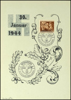 3228 1944, 30. Januar 1944, Gedenkblatt (Entwurf Hugo Hennemann) Pass. Frankiert Mit MiNr. 865 Und SST Nürnberg 30.01.19 - Other & Unclassified