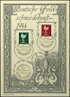3230 1944, Deutsche Goldschmiedekunst 1944, DIN A5 Gedenkblatt (Entwurf Hugo Hennemann) Pass. Frankiert Mit MiNr. 902/3  - Sonstige & Ohne Zuordnung