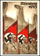3245 1935 Reichsparteitag Nürnberg, Deutsche Einheit - Deutsche Macht, Blankogestempelt (14.9.36) Color Festpostkarte, T - Andere & Zonder Classificatie