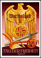 3268 1940, Tag Der Freiheit/Wartheland, Color Propagandakarte Mit Entsprechendem Sonderstempel Und 5 Pfg Hindenburg, Ung - Sonstige & Ohne Zuordnung