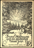 3279 1942, "Frohe Weihnacht Und Ein Glückliches Neues Jahr Russland 1943 - 43", Karte Mit Abb. "Sonne Und Wald", Adressi - Other & Unclassified