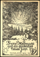 3279 1942, "Frohe Weihnacht Und Ein Glückliches Neues Jahr Russland 1943 - 43", Karte Mit Abb. "Sonne Und Wald", Adressi - Andere & Zonder Classificatie