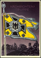 3308 1942 "Nachrichten-Truppe" Aus Der Serie "Die Siegreichen Fahnen Und Standarten Der Deutschen Wehrmacht", Karte Nr.  - Autres & Non Classés