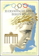 3313 1936, XI.Olympische Spiele 1936, Schmuckblatt-Telegramm Lx 13 Mit Zudruck "Olympische Segelwettfahrten Kiel", Ungeb - Andere & Zonder Classificatie
