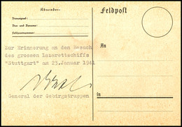 3335 Dietl, Eduard (1890-1944), General Der Gebirgstruppen, Eigenhändige Unterschrift Rs. A. Propaganda-Karte (Gebirgsjä - Autres & Non Classés