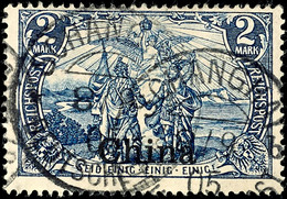 3353 2 Mark Reichspost Mit Antiquaaufdruck, Urmarke In Type II, Gestempelt "SHANHAI 8/9 05", Mi. 100,-, Katalog: 25II O - China (kantoren)