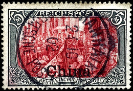 3357 5 M Reichspost, Zentrisch Gestempelt K1 "SHANHAIKUAN DP 24/10 02", Ringsum Gut Gezähnt, Im Oberen Bereich Bügig Und - Deutsche Post In China