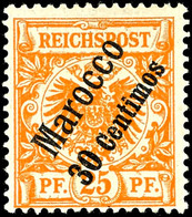 3384 30 C. Auf 25 C. Krone/Adler Mit Plattenfehler IV "farbiger Punkt Neben Linker Unterer Bandrolle", Tadellos Ungebrau - Deutsche Post In Marokko