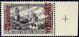 3402 3 Pes. 75 Cts. Auf 3 Mark Deutsches Reich Ohne Wasserzeichen, Luxusstück Vom Rechten Rand, Geprüft Jäschke-Lantelme - Morocco (offices)