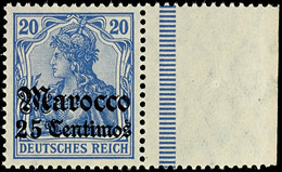 3406 25 C Auf 20 Pf In C-Farbe Tadellos Postfrisch, Attestkopie Jäschke-Lantelme BPP (für Einen 7er-Block): "in Fehlerfr - Deutsche Post In Marokko