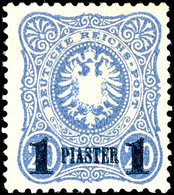 3438 1 Piaster Auf 20 Pf, Aufdruck Blauschwarz, Tadellos Ungebraucht Mit Vollem Originalgummi Und Leichten Falzspuren, J - Deutsche Post In Der Türkei