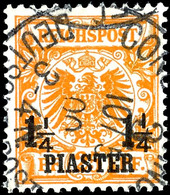 3457 1 1/4 Piaster Auf 25 Pf, "1" Von Linkem "1/4" Verkürzt, Tadellos Und Zentrisch Gestempelt CONSTANTINOPEL 10/5 00, D - Deutsche Post In Der Türkei