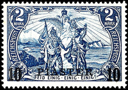 3473 10 Piaster Auf 2 Mark Deutsches Reich Luxus Postfrisch, Geprüft Steuer VÖB, Michel 140,-, Katalog: 21I/I ** - Deutsche Post In Der Türkei
