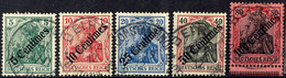 3491 5 C. - 100 C. Auf Germania, Gest., Mi. 180.-, Katalog: 48/52 O - Deutsche Post In Der Türkei