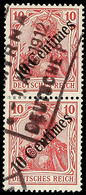 3493 SMYRNA DP ** 1. APR.1912, Klarer Abschlag Des Rosinenstempels Auf Losem, Senkrechten Paar Der Mi.-Nr. 49, Eckbug, K - Deutsche Post In Der Türkei