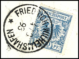 3500 20 Pfg Krone/Adler Lebhaftgrauultramarin Auf Briefstück, Tadellos Gestempelt K1 "FRIEDRICH-WILHELMSHAFEN 4/3 93", K - Nouvelle-Guinée