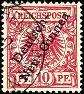 3507 10 Pf. Lilarot, Gest., Gepr. Jäschke-L.BPP, Mi. 180.-, Katalog: 3b O - German New Guinea