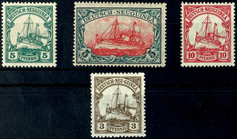 3511 3 Pfg - 5 M. Kaiseryacht Mit Wasserzeichen, 4 Werte Komplett, Tadellos Postfrisch, Kabinett, Bis Auf 10 Pfg Gepr. B - Nouvelle-Guinée