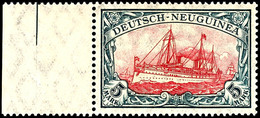 3512 5 Mark Kaiseryacht Mit Wasserzeichen Im Friedensdruck, Luxus Postfrisch Vom Linken Rand,  Geprüft Jäschke-Lantelme  - Duits-Nieuw-Guinea