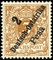 3529 2 P. Auf 3 Pfg Hellockerbraun, Tadellos Postfrisch, Kabinett, Gepr. Bothe BPP, Mi. 120.-, Katalog: 6b ** - Deutsch-Ostafrika