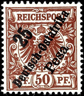 3532 25 Pesa Auf 50 Pf. Krone/Adler, Luxus Postfrisch, Geprüft Schmidt, Mi. 140,- Unterbewertet, Katalog: 10 ** - Afrique Orientale