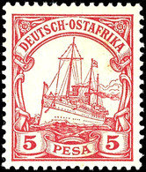 3534 5 Pesa Kaiseryacht, Plattenfehler I "Linie Zwischen Randlinien Unten Und Band Mit Linker Währungsangabe Unterbroche - German East Africa