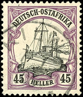 3543 45 H. Rotviolett/schwarz, Gest., Gepr. Jäschke-L. BPP, Mi. 110.-, Katalog: 28b O - Deutsch-Ostafrika