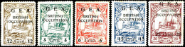 3559 Karisimbi-Ausgabe: Großformatige Exemplare 4 Heller Bis 30 Heller Schiffszeichnung Mit Aufdruck "G. E. A. BRITISH O - German East Africa