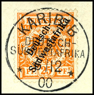 3591 25 Pf Mit Plattenfehler "I" Von Reichspost Oben Gespalten Tadellos Auf Luxusbriefstück, Ideal Zentrisch Gestempelt  - German South West Africa