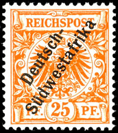 3593 25 Pf. Krone Adler Aufdruck In Zwei Worten Ostfrisch, Der Spitzenwert Des Sammelgebiets Auch Noch In Der Besseren F - German South West Africa