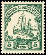 3595 5 Pf. Kaiseryacht Luxus Postfrisch, Unsigniert, Mi. 60,-, Katalog: 12 ** - German South West Africa