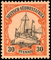 3598 30 Pfg Kaiseryacht, Tadellos Postfrisch, Kabinett, Gepr. Bothe BPP, Mi. 300.-, Katalog: 16 ** - German South West Africa