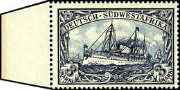 3600 3 M. Kaiseryacht Mit Linkem Bogenrand, Tadellos Postfrisch, Luxus, Gepr. Bothe BPP, Mi. 150.-+, Katalog: 22 ** - Deutsch-Südwestafrika