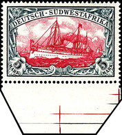 3602 5 M. Kaiseryacht Mit Unterrand, Tadellos Postfrisch, Luxus, Gepr. Bothe BPP, Mi. 500.-, Katalog: 23 ** - Deutsch-Südwestafrika