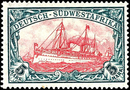 3603 3 Pfg - 5 M. Kaiseryacht Mit Wasserzeichen, Letztere Im Kriegsdruck, Tadellos Postfrisch, Gepr. Bothe BPP, Mi. 470. - German South West Africa