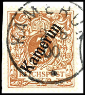 3618 3 Pfg. Lebhaftbraunocker, Gestempelt "KAMERUN 2.6.00" Auf Briefstück, Tadellos, Signiert Dr. Steuer VÖB, MI. 280.-, - Cameroun