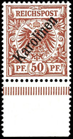 3649 50 Pfg Krone/Adler Mit Schrägaufdruck, Luxus Postfrisch Von Unterrand,  Tiefst Geprüft Steuer BPP, Michel 1800,-, K - Carolinen