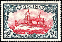 3657 3 Pfg - 5 M. Kaiseryacht, 13 Werte Komplett, Die 5 Pfg Mit Unterrand, Tadellos Postfrisch, Kabinett, Gepr. BPP, Mi. - Carolinen