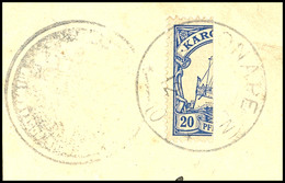 3658 20 Pfg Kaiseryacht Senkrechte Halbierung, Linke Hälfte Auf Briefstück Gestempelt "PONAPE 12/7 10" Und Nebengesetzte - Karolinen